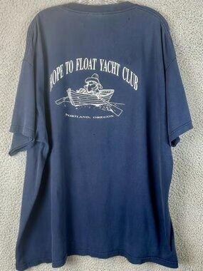 Vtg 90s Hope To Float Yacht Club T-Shirt Portland, Oregon Cheetah Tag Size 2XL